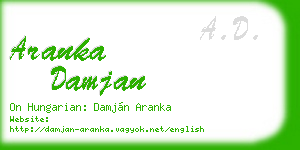 aranka damjan business card